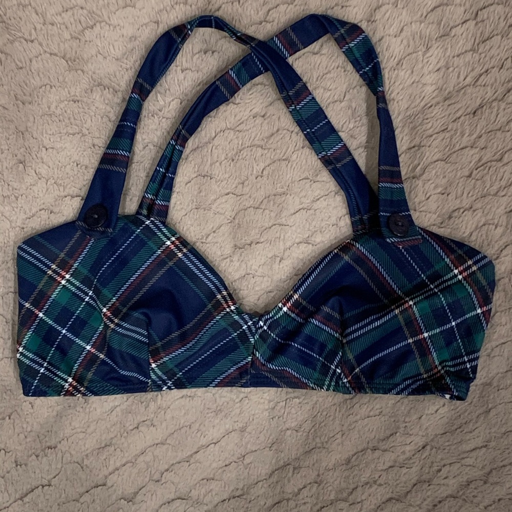 Plaid bikini top